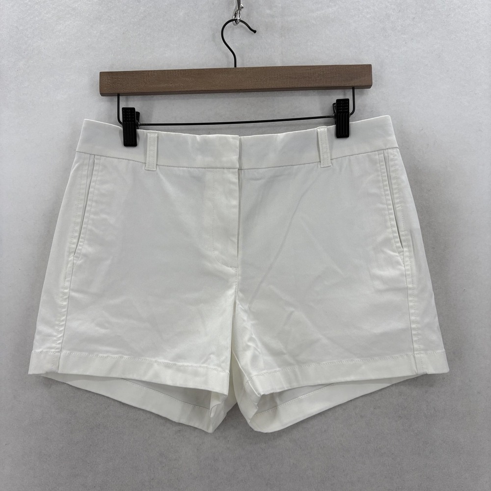 J.Crew Chino Shorts Womens 8 White Twill Stretch 4" Casual Summer Preppy NWT NWT